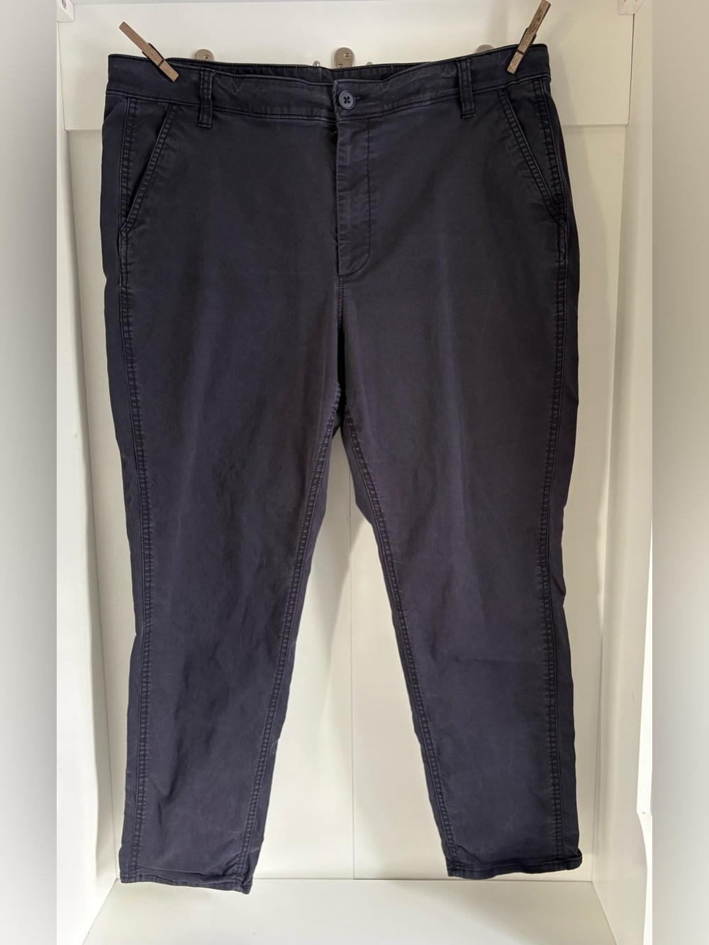 Old Navy Women's Straight-Leg OG Chino Pants in charcoal gray